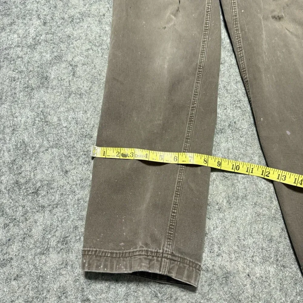Duluth Flex Fire Hose Cargo Work Pants 30x34 Brown Distressed Paint Splatter Men